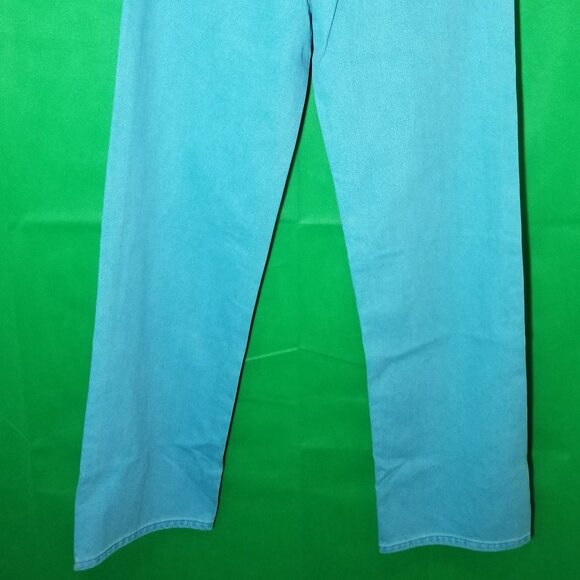 Calvin Klein High Waisted Relaxed Straight Leg Jeans Size 26 Teal NWT - Picture 4 of 11
